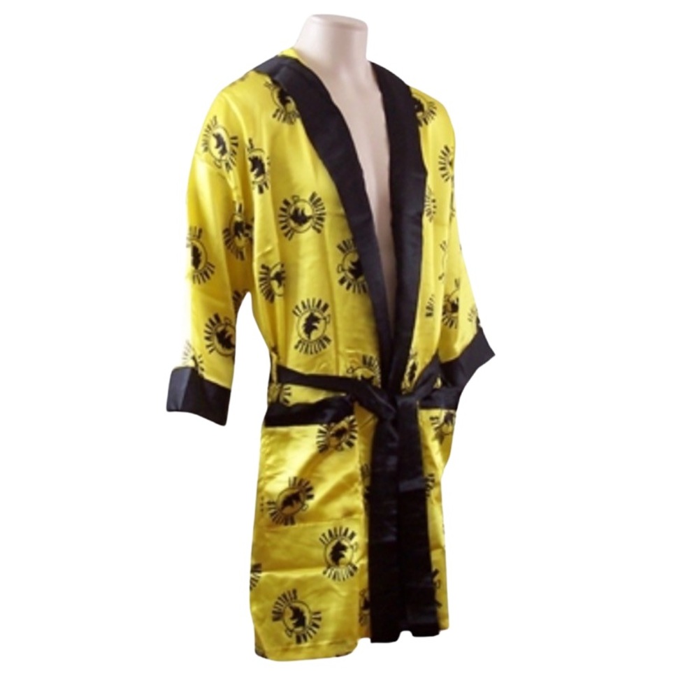 NWOT Vintage Rocky Italian Stallion Logos Gold Boxing Ring Robe and Shor… - Picture 3 of 11